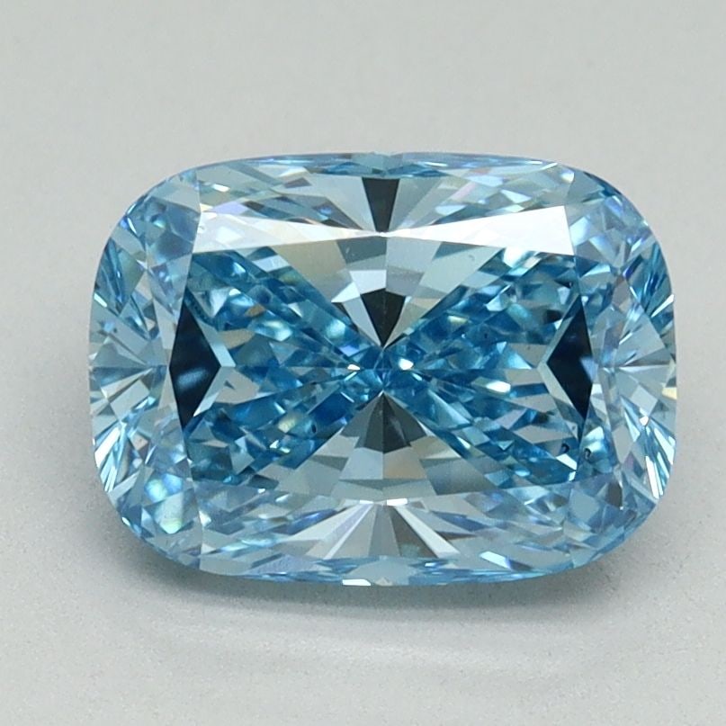 Loose Diamond - CUSHION BRILLIANT 2.02ct Fancy Vivid Blue VS2: Loose Diamond - CUSHION BRILLIANT 2.02ct Fancy Vivid Blue VS2 Source: This is a real non-mined Diamond that has been grown in a lab Shape: CUSHION BRILLIANT Carats: 2.02 Color: Fancy Vivid Blue Certif