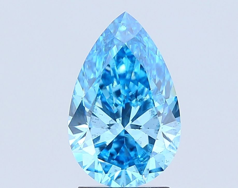 Loose Diamond - PEAR 2.16ct Fancy Vivid Blue SI1: Loose Diamond - PEAR 2.16ct Fancy Vivid Blue SI1 Source: This is a real non-mined Diamond that has been grown in a lab Shape: PEAR Carats: 2.16 Color: Fancy Vivid Blue Certification: IGI Video: