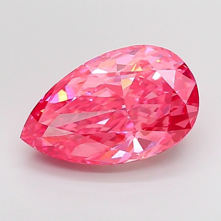 Loose Diamond - PEAR 4.03ct Fancy Vivid Pink VS1: Loose Diamond - PEAR 4.03ct Fancy Vivid Pink VS1 Source: This is a real non-mined Diamond that has been grown in a lab Shape: PEAR Carats: 4.03 Color: Fancy Vivid Pink Certification: IGI Video:
