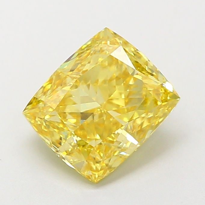 Loose Diamond - CUSHION MODIFIED 2.02ct Fancy Intense Yellow VS1: Loose Diamond - CUSHION MODIFIED 2.02ct Fancy Intense Yellow VS1 Source: This is a real non-mined Diamond that has been grown in a lab Shape: CUSHION MODIFIED Carats: 2.02 Color: Fancy Intense Yellow 