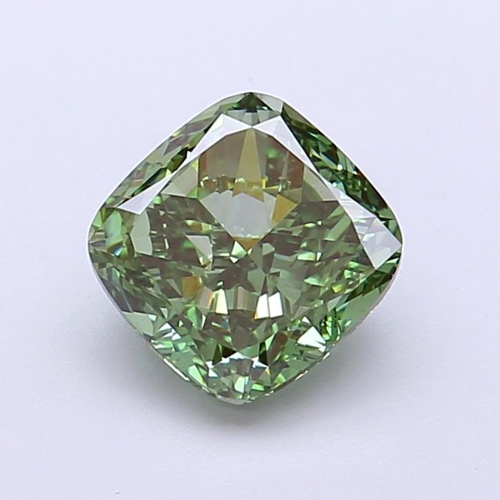 Loose Diamond - CUSHION MODIFIED 1.77ct Fancy Vivid Green VVS2: Loose Diamond - CUSHION MODIFIED 1.77ct Fancy Vivid Green VVS2 Source: This is a real non-mined Diamond that has been grown in a lab Shape: CUSHION MODIFIED Carats: 1.77 Color: Fancy Vivid Green Certi