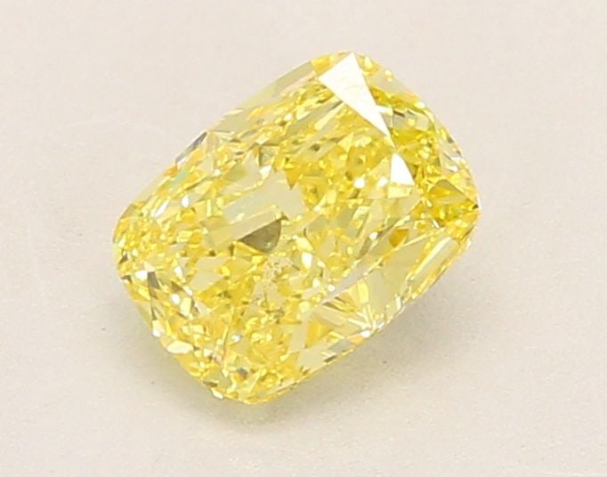 Loose Diamond - CUSHION MODIFIED 1.06ct Fancy Intense Yellow VVS2: Loose Diamond - CUSHION MODIFIED 1.06ct Fancy Intense Yellow VVS2 Source: This is a real non-mined Diamond that has been grown in a lab Shape: CUSHION MODIFIED Carats: 1.06 Color: Fancy Intense Yellow