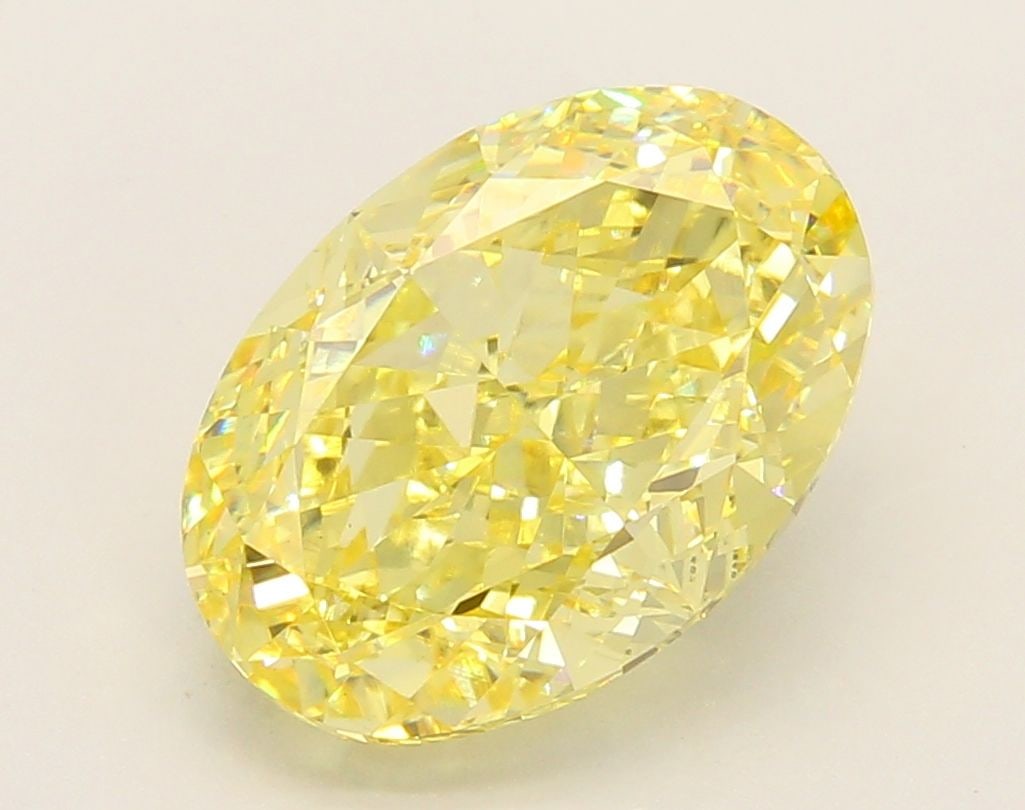 Loose Diamond - OVAL 4.63ct Fancy Vivid Yellow VS1: Loose Diamond - OVAL 4.63ct Fancy Vivid Yellow VS1 Source: This is a real non-mined Diamond that has been grown in a lab Shape: OVAL Carats: 4.63 Color: Fancy Vivid Yellow Certification: IGI Video: