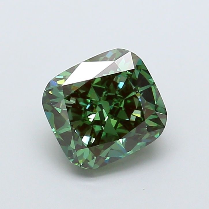 Loose Diamond - CUSHION MODIFIED 3.26ct Fancy Vivid Green VS1: Loose Diamond - CUSHION MODIFIED 3.26ct Fancy Vivid Green VS1 Source: This is a real non-mined Diamond that has been grown in a lab Shape: CUSHION MODIFIED Carats: 3.26 Color: Fancy Vivid Green Certif