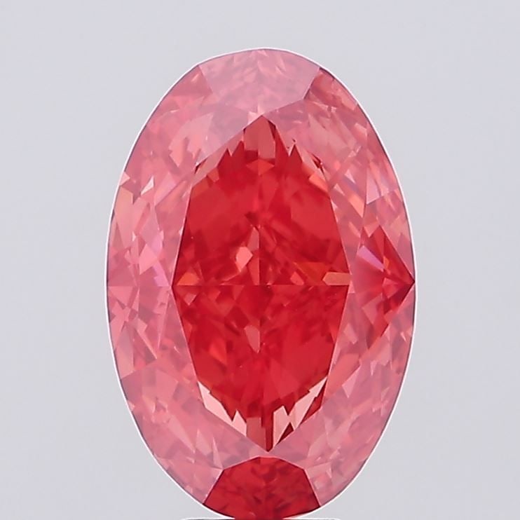Loose Diamond - OVAL 9.4ct Fancy Vivid Red VS1: Loose Diamond - OVAL 9.4ct Fancy Vivid Red VS1 Source: This is a real non-mined Diamond that has been grown in a lab Shape: OVAL Carats: 9.4 Color: Fancy Vivid Red Certification: IGI Video: