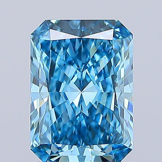 Loose Diamond - RADIANT 1.52ct Fancy Vivid Blue VS1: Loose Diamond - RADIANT 1.52ct Fancy Vivid Blue VS1 Source: This is a real non-mined Diamond that has been grown in a lab Shape: RADIANT Carats: 1.52 Color: Fancy Vivid Blue Certification: IGI Video: