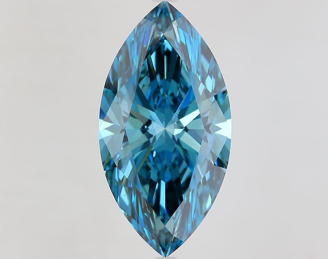 Loose Diamond - MARQUISE 10.02ct Fancy Vivid Blue VVS2: Loose Diamond - MARQUISE 10.02ct Fancy Vivid Blue VVS2 Source: This is a real non-mined Diamond that has been grown in a lab Shape: MARQUISE Carats: 10.02 Color: Fancy Vivid Blue Certification: IGI Vi