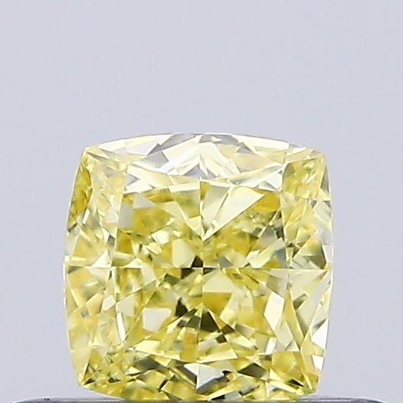 Loose Diamond - CUSHION BRILLIANT 0.3ct Fancy Intense Yellow VS1: Loose Diamond - CUSHION BRILLIANT 0.3ct Fancy Intense Yellow VS1 Source: This is a real non-mined Diamond that has been grown in a lab Shape: CUSHION BRILLIANT Carats: 0.3 Color: Fancy Intense Yellow 