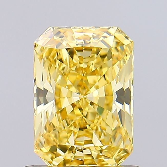 Loose Diamond - RADIANT 0.89ct Fancy Vivid Yellow VVS2: Loose Diamond - RADIANT 0.89ct Fancy Vivid Yellow VVS2 Source: This is a real non-mined Diamond that has been grown in a lab Shape: RADIANT Carats: 0.89 Color: Fancy Vivid Yellow Certification: NONE V