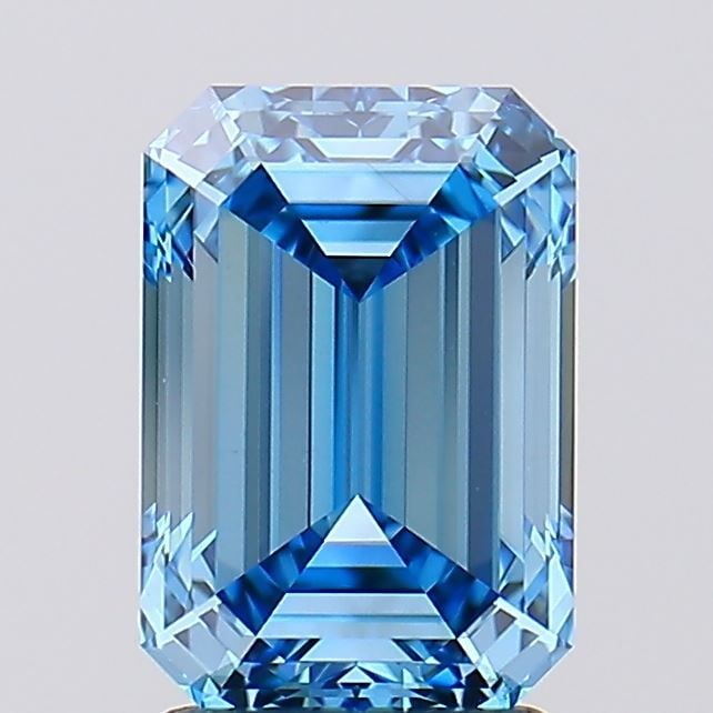 Loose Diamond - EMERALD 2.36ct Fancy Vivid Blue VS1: Loose Diamond - EMERALD 2.36ct Fancy Vivid Blue VS1 Source: This is a real non-mined Diamond that has been grown in a lab Shape: EMERALD Carats: 2.36 Color: Fancy Vivid Blue Certification: IGI Video:
