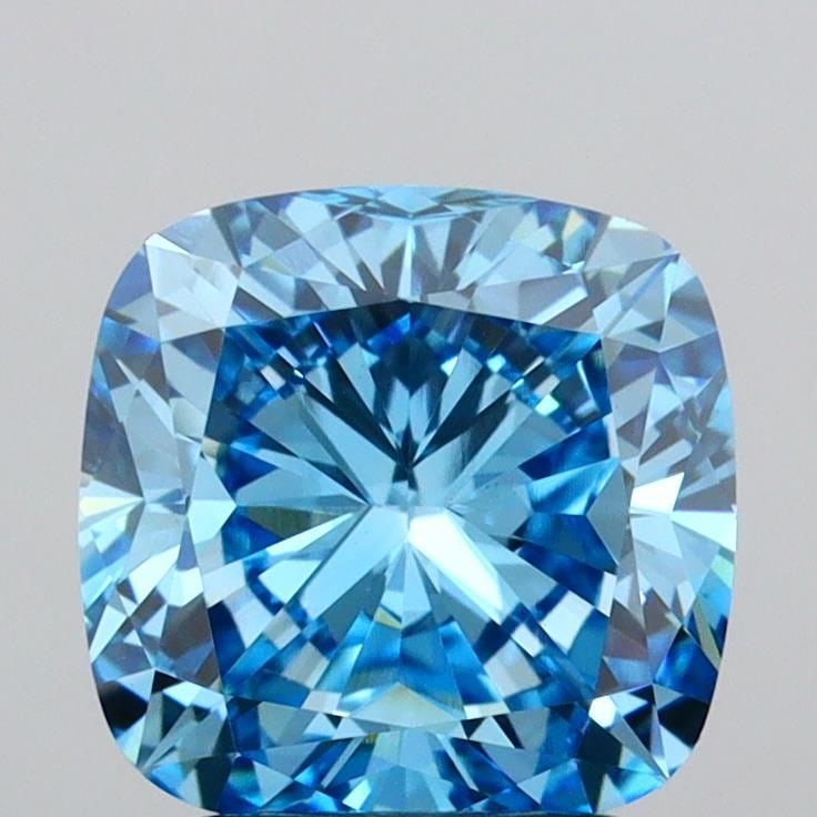 Loose Diamond - CUSHION MODIFIED 2.01ct Fancy Vivid Blue VVS2: Loose Diamond - CUSHION MODIFIED 2.01ct Fancy Vivid Blue VVS2 Source: This is a real non-mined Diamond that has been grown in a lab Shape: CUSHION MODIFIED Carats: 2.01 Color: Fancy Vivid Blue Certifi