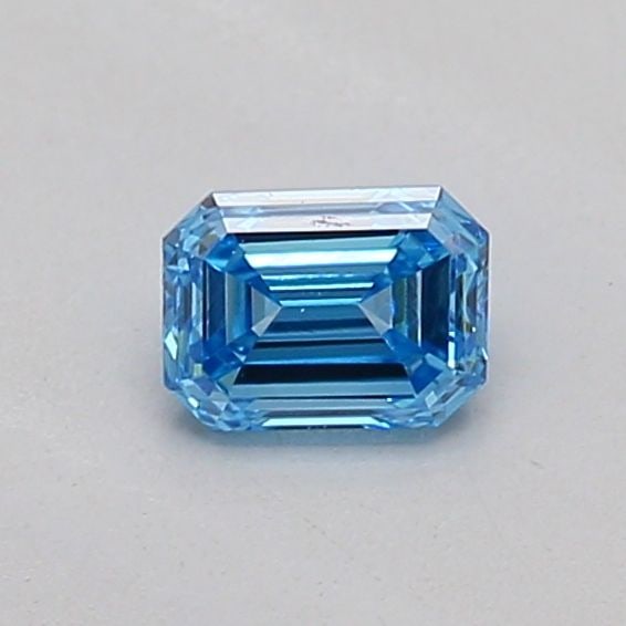 Loose Diamond - EMERALD 0.19ct Fancy Vivid Blue VS1: Loose Diamond - EMERALD 0.19ct Fancy Vivid Blue VS1 Source: This is a real non-mined Diamond that has been grown in a lab Shape: EMERALD Carats: 0.19 Color: Fancy Vivid Blue Certification: IGI The Dia