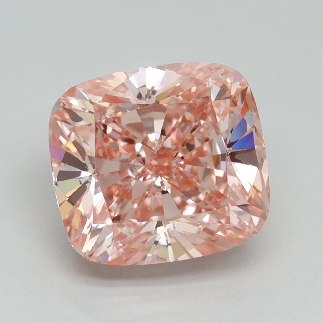 Loose Diamond - CUSHION BRILLIANT 4.02ct Fancy Vivid Pink VS1: Loose Diamond - CUSHION BRILLIANT 4.02ct Fancy Vivid Pink VS1 Source: This is a real non-mined Diamond that has been grown in a lab Shape: CUSHION BRILLIANT Carats: 4.02 Color: Fancy Vivid Pink Certif