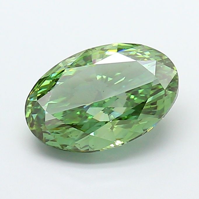Loose Diamond - OVAL 4.02ct Fancy Vivid Green VS1: Loose Diamond - OVAL 4.02ct Fancy Vivid Green VS1 Source: This is a real non-mined Diamond that has been grown in a lab Shape: OVAL Carats: 4.02 Color: Fancy Vivid Green Certification: IGI Video: