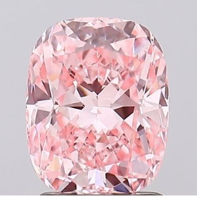 Loose Diamond - CUSHION BRILLIANT 1.84ct Pink VS1: Loose Diamond - CUSHION BRILLIANT 1.84ct Pink VS1 Source: This is a real non-mined Diamond that has been grown in a lab Shape: CUSHION BRILLIANT Carats: 1.84 Color: Pink Certification: NONE Video:
