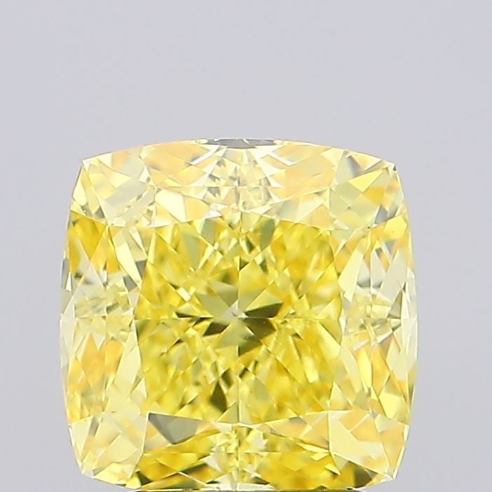 Loose Diamond - CUSHION MODIFIED 2.63ct Fancy Vivid Yellow VVS2: Loose Diamond - CUSHION MODIFIED 2.63ct Fancy Vivid Yellow VVS2 Source: This is a real non-mined Diamond that has been grown in a lab Shape: CUSHION MODIFIED Carats: 2.63 Color: Fancy Vivid Yellow Cer