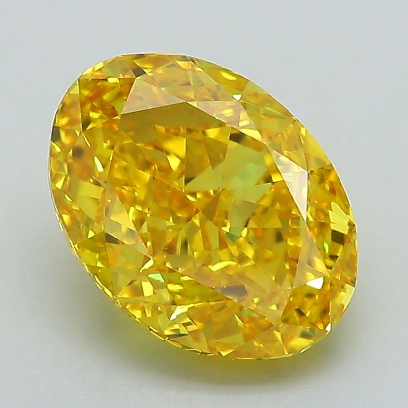 Loose Diamond - OVAL 3.04ct Fancy Vivid Yellow VVS2: Loose Diamond - OVAL 3.04ct Fancy Vivid Yellow VVS2 Source: This is a real non-mined Diamond that has been grown in a lab Shape: OVAL Carats: 3.04 Color: Fancy Vivid Yellow Certification: IGI Video: