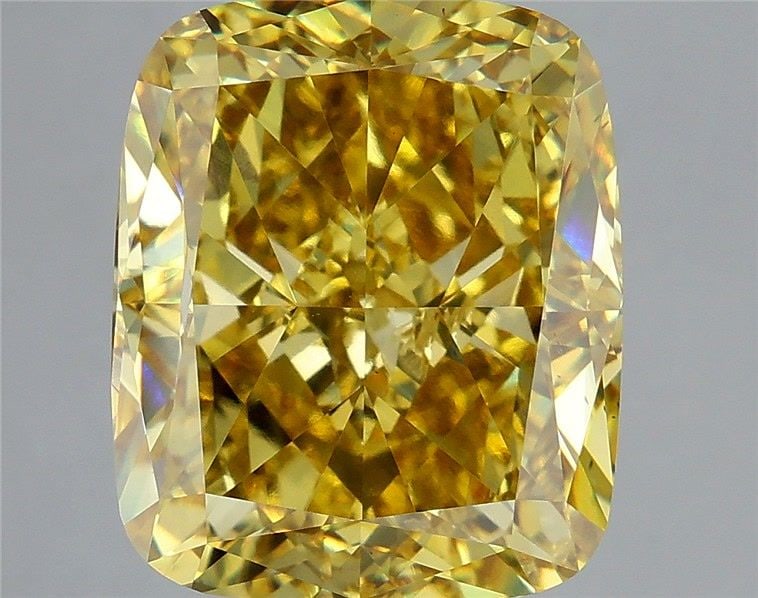 Loose Diamond - CUSHION MODIFIED 14.04ct Fancy Vivid Yellow VS2 (1 of 1)