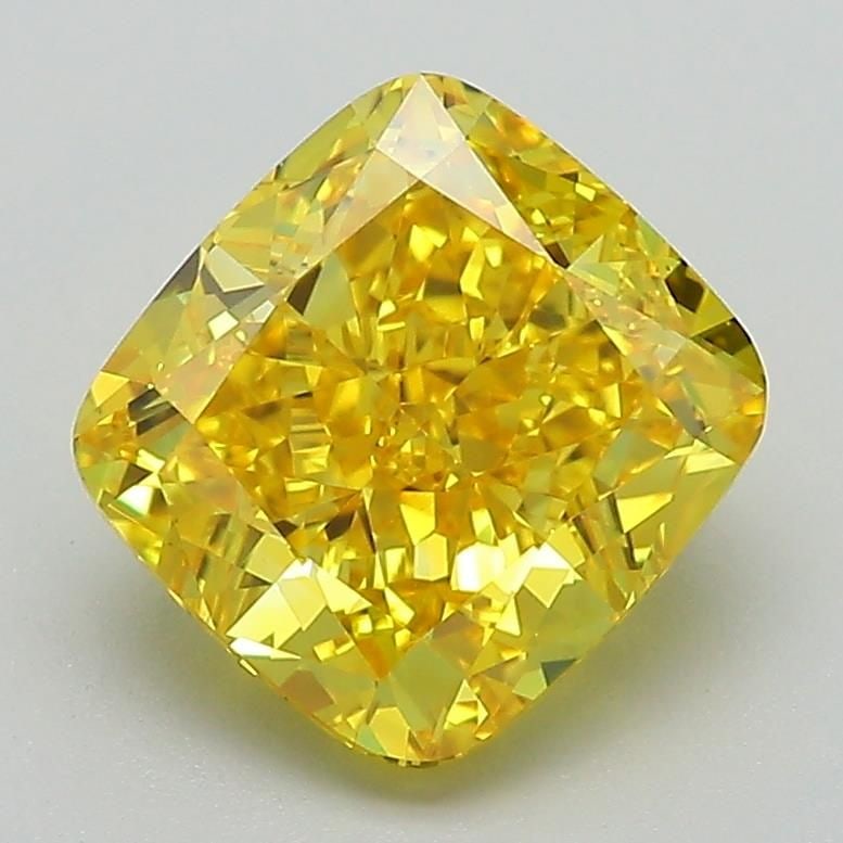 Loose Diamond - CUSHION MODIFIED 2.69ct Fancy Vivid Yellow VS1: Loose Diamond - CUSHION MODIFIED 2.69ct Fancy Vivid Yellow VS1 Source: This is a real non-mined Diamond that has been grown in a lab Shape: CUSHION MODIFIED Carats: 2.69 Color: Fancy Vivid Yellow Cert