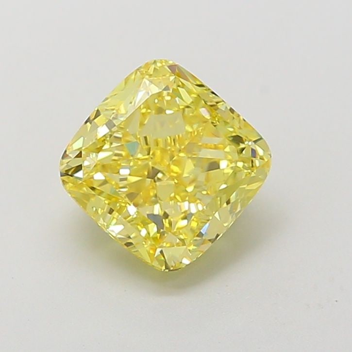 Loose Diamond - CUSHION MODIFIED 2.02ct Fancy Intense Yellow VVS2: Loose Diamond - CUSHION MODIFIED 2.02ct Fancy Intense Yellow VVS2 Source: This is a real non-mined Diamond that has been grown in a lab Shape: CUSHION MODIFIED Carats: 2.02 Color: Fancy Intense Yellow