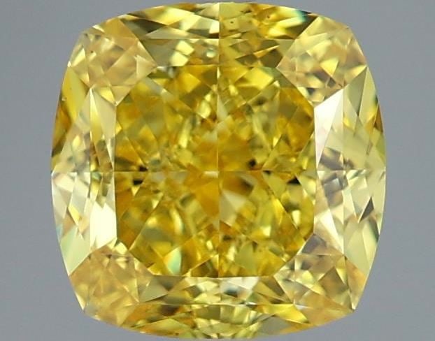 Loose Diamond - CUSHION MODIFIED 2.03ct Fancy Vivid Yellow VVS2: Loose Diamond - CUSHION MODIFIED 2.03ct Fancy Vivid Yellow VVS2 Source: This is a real non-mined Diamond that has been grown in a lab Shape: CUSHION MODIFIED Carats: 2.03 Color: Fancy Vivid Yellow Cer