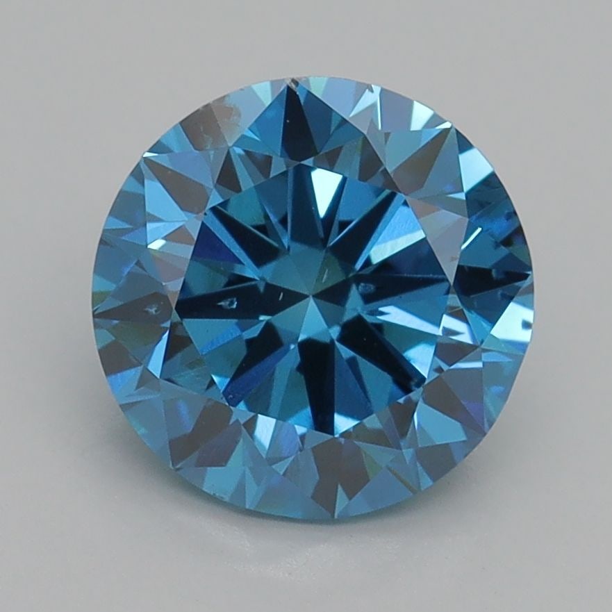 Loose Diamond - ROUND 2.4ct Fancy Vivid Blue SI1: Loose Diamond - ROUND 2.4ct Fancy Vivid Blue SI1 Source: This is a real non-mined Diamond that has been grown in a lab Shape: ROUND Carats: 2.4 Color: Fancy Vivid Blue Certification: IGI Video: