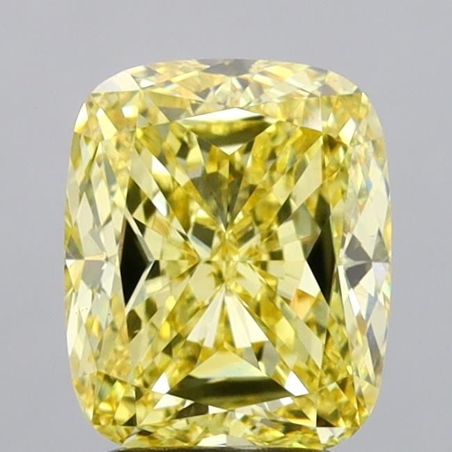 Loose Diamond - CUSHION MODIFIED 3.0ct Fancy Vivid Yellow VS1: Loose Diamond - CUSHION MODIFIED 3.0ct Fancy Vivid Yellow VS1 Source: This is a real non-mined Diamond that has been grown in a lab Shape: CUSHION MODIFIED Carats: 3.0 Color: Fancy Vivid Yellow Certif