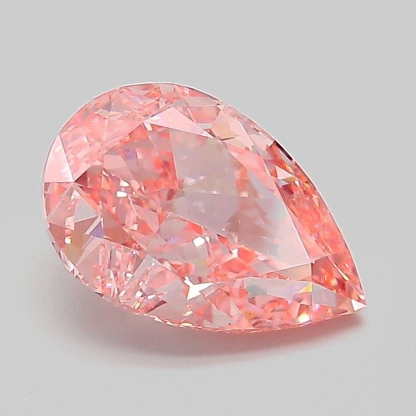 Loose Diamond - PEAR 2.17ct Fancy Vivid Pink VS1: Loose Diamond - PEAR 2.17ct Fancy Vivid Pink VS1 Source: This is a real non-mined Diamond that has been grown in a lab Shape: PEAR Carats: 2.17 Color: Fancy Vivid Pink Certification: IGI Video: