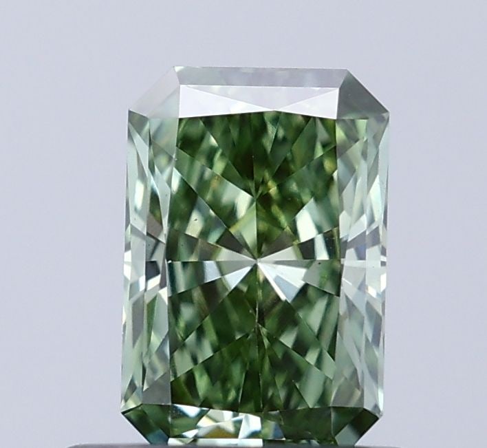 Loose Diamond - RADIANT 0.55ct Fancy Vivid Green VS2: Loose Diamond - RADIANT 0.55ct Fancy Vivid Green VS2 Source: This is a real non-mined Diamond that has been grown in a lab Shape: RADIANT Carats: 0.55 Color: Fancy Vivid Green Certification: IGI Video
