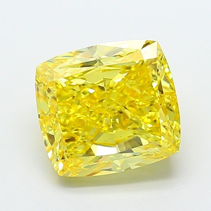 Loose Diamond - CUSHION MODIFIED 5.0ct Fancy Vivid Yellow VS1: Loose Diamond - CUSHION MODIFIED 5.0ct Fancy Vivid Yellow VS1 Source: This is a real non-mined Diamond that has been grown in a lab Shape: CUSHION MODIFIED Carats: 5.0 Color: Fancy Vivid Yellow Certif