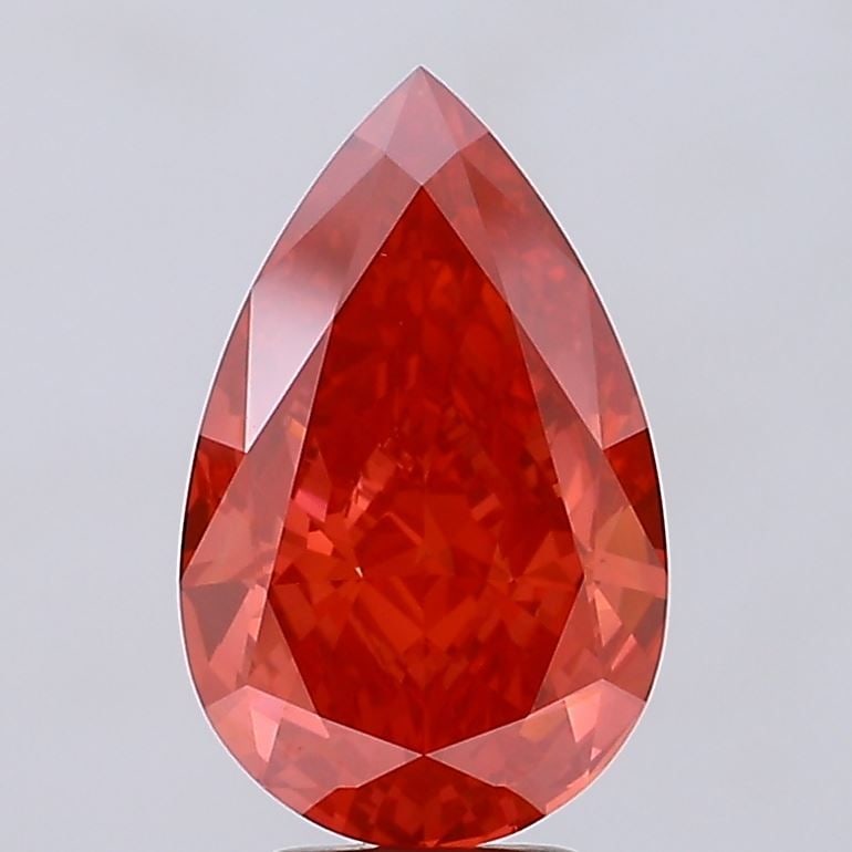 Loose Diamond - PEAR 6.09ct Fancy Vivid Red VS1: Loose Diamond - PEAR 6.09ct Fancy Vivid Red VS1 Source: This is a real non-mined Diamond that has been grown in a lab Shape: PEAR Carats: 6.09 Color: Fancy Vivid Red Certification: IGI Video:
