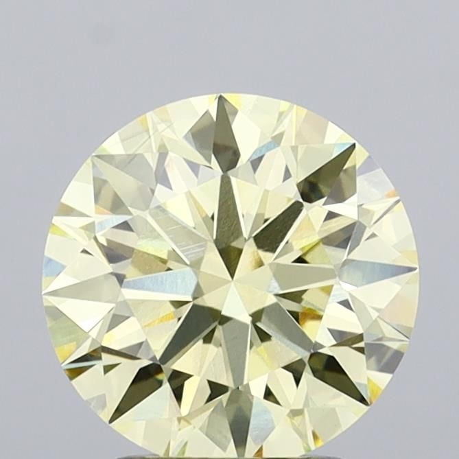 Ideal Loose Diamond - ROUND 2.51ct Fancy Light Yellow VS1: Ideal Loose Diamond - ROUND 2.51ct Fancy Light Yellow VS1 Source: This is a real non-mined Diamond that has been grown in a lab Shape: ROUND Carats: 2.51 Color: Fancy Light Yellow Certification: IGI V