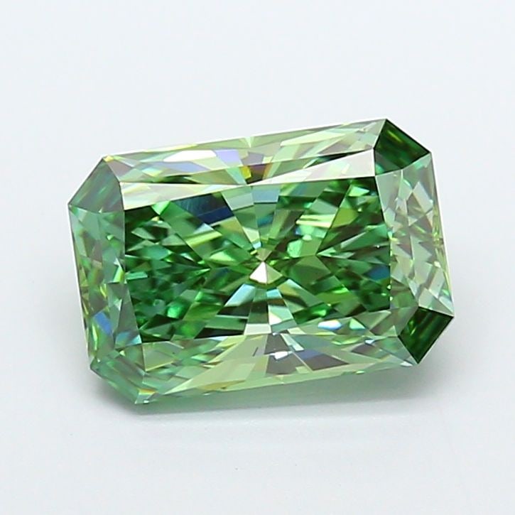 Loose Diamond - RADIANT 4.04ct Fancy Vivid Green VS1: Loose Diamond - RADIANT 4.04ct Fancy Vivid Green VS1 Source: This is a real non-mined Diamond that has been grown in a lab Shape: RADIANT Carats: 4.04 Color: Fancy Vivid Green Certification: IGI Video