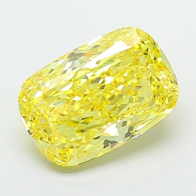 Loose Diamond - CUSHION MODIFIED 4.57ct Fancy Vivid Yellow VS2: Loose Diamond - CUSHION MODIFIED 4.57ct Fancy Vivid Yellow VS2 Source: This is a real non-mined Diamond that has been grown in a lab Shape: CUSHION MODIFIED Carats: 4.57 Color: Fancy Vivid Yellow Cert