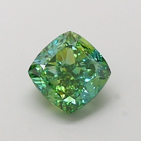 Loose Diamond - CUSHION MODIFIED 1.07ct Fancy Vivid Green VS2: Loose Diamond - CUSHION MODIFIED 1.07ct Fancy Vivid Green VS2 Source: This is a real non-mined Diamond that has been grown in a lab Shape: CUSHION MODIFIED Carats: 1.07 Color: Fancy Vivid Green Certif