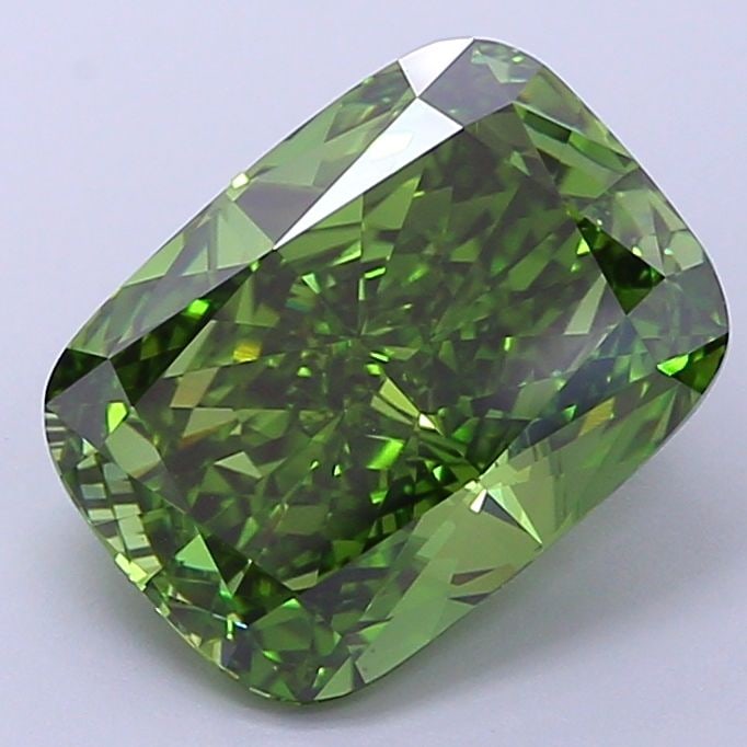 Loose Diamond - CUSHION MODIFIED 3.99ct Fancy Vivid Green VS1: Loose Diamond - CUSHION MODIFIED 3.99ct Fancy Vivid Green VS1 Source: This is a real non-mined Diamond that has been grown in a lab Shape: CUSHION MODIFIED Carats: 3.99 Color: Fancy Vivid Green Certif