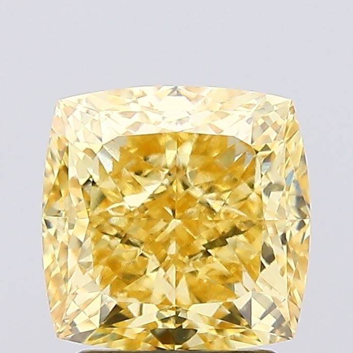 Loose Diamond - CUSHION MODIFIED 2.71ct Fancy Vivid Yellow VS1: Loose Diamond - CUSHION MODIFIED 2.71ct Fancy Vivid Yellow VS1 Source: This is a real non-mined Diamond that has been grown in a lab Shape: CUSHION MODIFIED Carats: 2.71 Color: Fancy Vivid Yellow Cert
