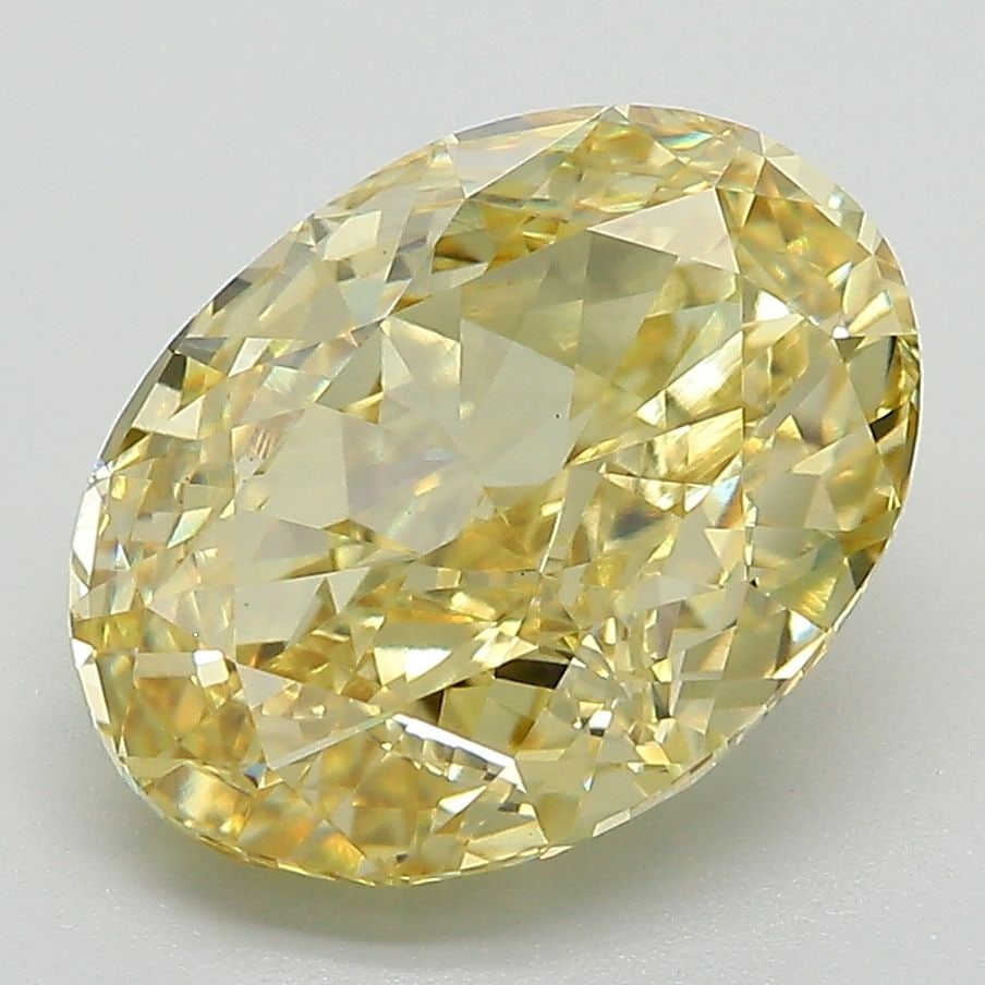 Loose Diamond - OVAL 4.51ct Fancy Vivid Yellow VS1: Loose Diamond - OVAL 4.51ct Fancy Vivid Yellow VS1 Source: This is a real non-mined Diamond that has been grown in a lab Shape: OVAL Carats: 4.51 Color: Fancy Vivid Yellow Certification: IGI Video: