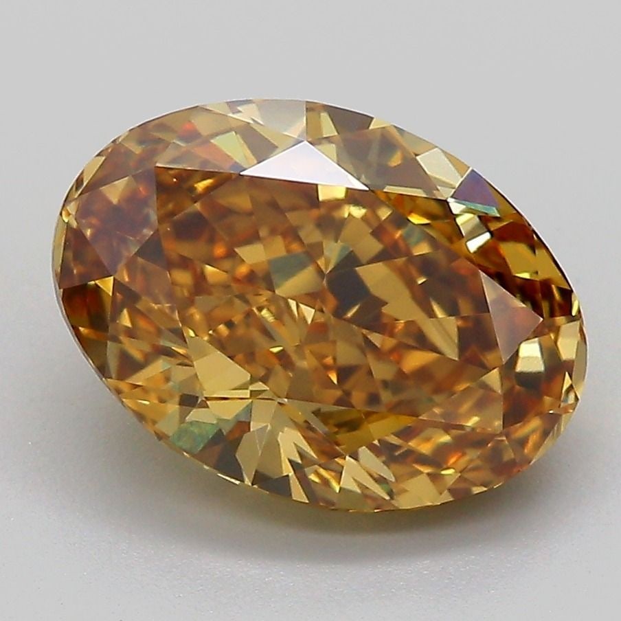 Loose Diamond - OVAL 3.67ct Fancy Vivid Brownish Yellow VS1: Loose Diamond - OVAL 3.67ct Fancy Vivid Brownish Yellow VS1 Source: This is a real non-mined Diamond that has been grown in a lab Shape: OVAL Carats: 3.67 Color: Fancy Vivid Brownish Yellow Certificat