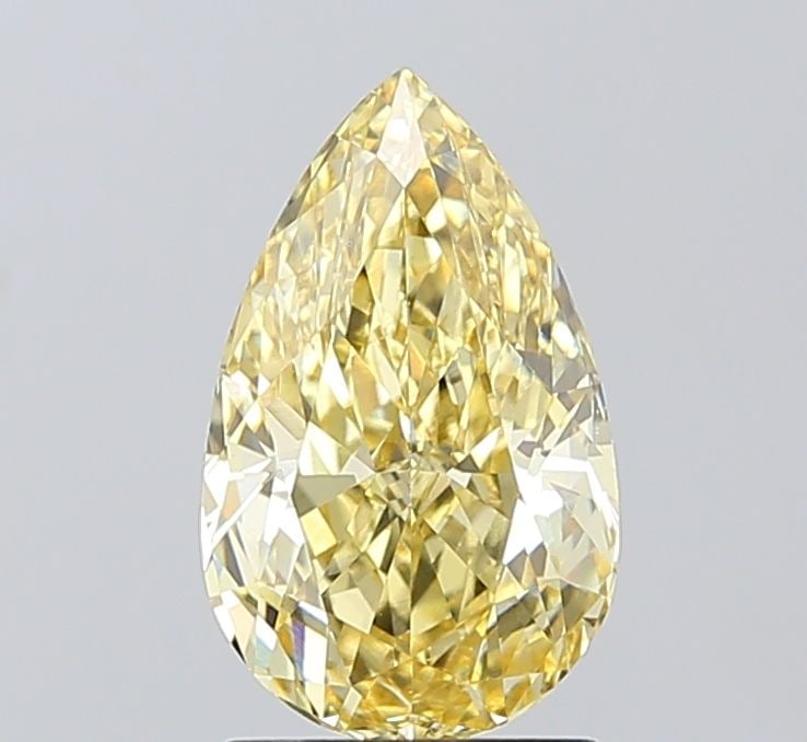 Loose Diamond - PEAR 2.02ct Fancy Intense Yellow VS1: Loose Diamond - PEAR 2.02ct Fancy Intense Yellow VS1 Source: This is a real non-mined Diamond that has been grown in a lab Shape: PEAR Carats: 2.02 Color: Fancy Intense Yellow Certification: IGI Video