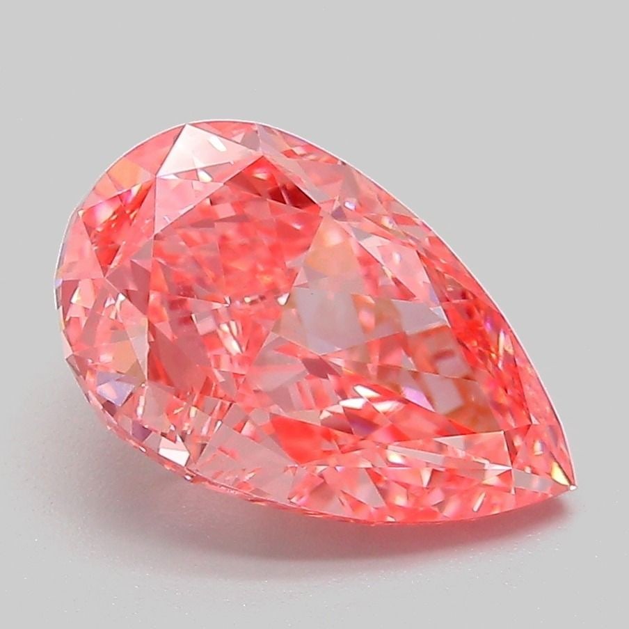 Loose Diamond - PEAR 3.04ct Fancy Vivid Pink VVS2: Loose Diamond - PEAR 3.04ct Fancy Vivid Pink VVS2 Source: This is a real non-mined Diamond that has been grown in a lab Shape: PEAR Carats: 3.04 Color: Fancy Vivid Pink Certification: IGI Video: