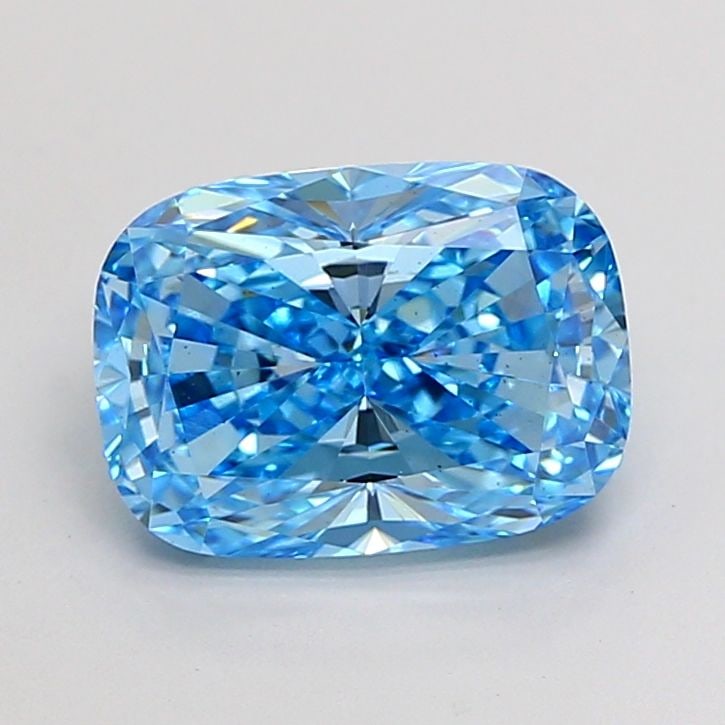 Loose Diamond - CUSHION MODIFIED 3.08ct Fancy Vivid Blue VS2: Loose Diamond - CUSHION MODIFIED 3.08ct Fancy Vivid Blue VS2 Source: This is a real non-mined Diamond that has been grown in a lab Shape: CUSHION MODIFIED Carats: 3.08 Color: Fancy Vivid Blue Certific