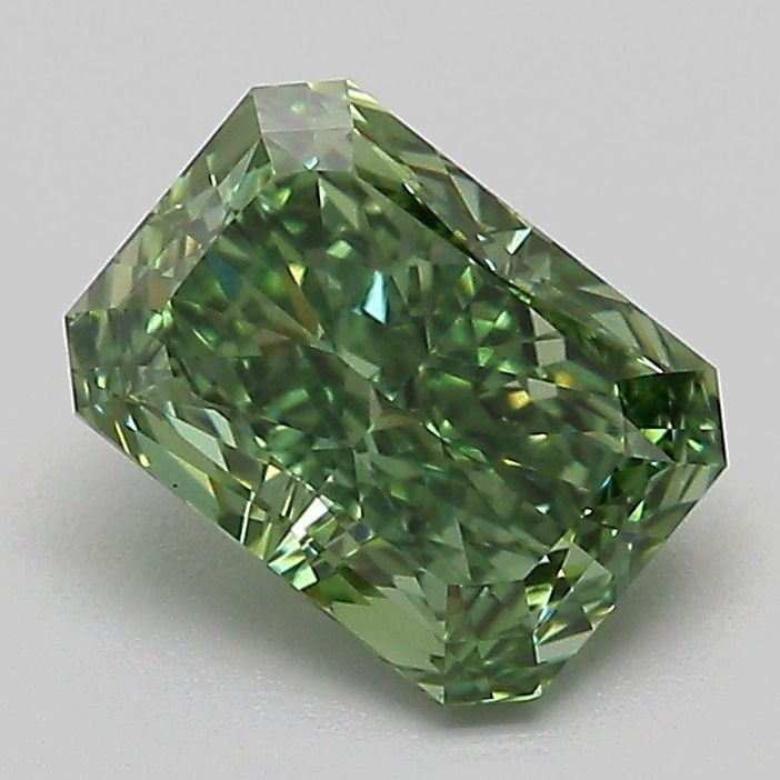 Loose Diamond - RADIANT 1.45ct Fancy Vivid Green VS1: Loose Diamond - RADIANT 1.45ct Fancy Vivid Green VS1 Source: This is a real non-mined Diamond that has been grown in a lab Shape: RADIANT Carats: 1.45 Color: Fancy Vivid Green Certification: IGI Video