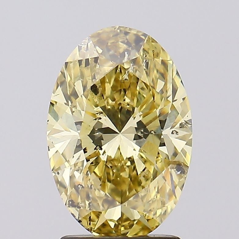 Loose Diamond - OVAL 2.1ct Fancy Intense Yellow SI2: Loose Diamond - OVAL 2.1ct Fancy Intense Yellow SI2 Source: This is a real non-mined Diamond that has been grown in a lab Shape: OVAL Carats: 2.1 Color: Fancy Intense Yellow Certification: IGI Video: