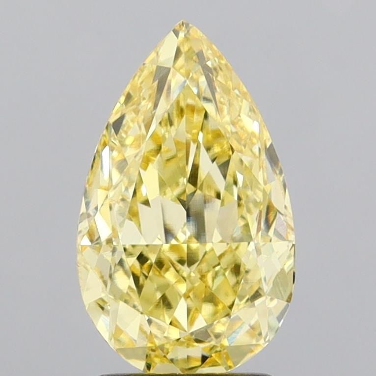Loose Diamond - PEAR 2.75ct Fancy Intense Yellow VVS2: Loose Diamond - PEAR 2.75ct Fancy Intense Yellow VVS2 Source: This is a real non-mined Diamond that has been grown in a lab Shape: PEAR Carats: 2.75 Color: Fancy Intense Yellow Certification: IGI Vide