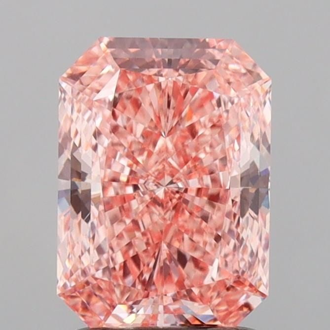 Loose Diamond - RADIANT 1.57ct Fancy Vivid Pink VS1: Loose Diamond - RADIANT 1.57ct Fancy Vivid Pink VS1 Source: This is a real non-mined Diamond that has been grown in a lab Shape: RADIANT Carats: 1.57 Color: Fancy Vivid Pink Certification: IGI Video: