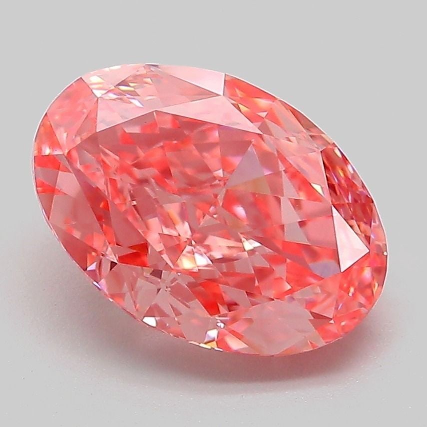 Loose Diamond - OVAL 3.1ct Fancy Vivid Pink VVS2: Loose Diamond - OVAL 3.1ct Fancy Vivid Pink VVS2 Source: This is a real non-mined Diamond that has been grown in a lab Shape: OVAL Carats: 3.1 Color: Fancy Vivid Pink Certification: IGI Video: