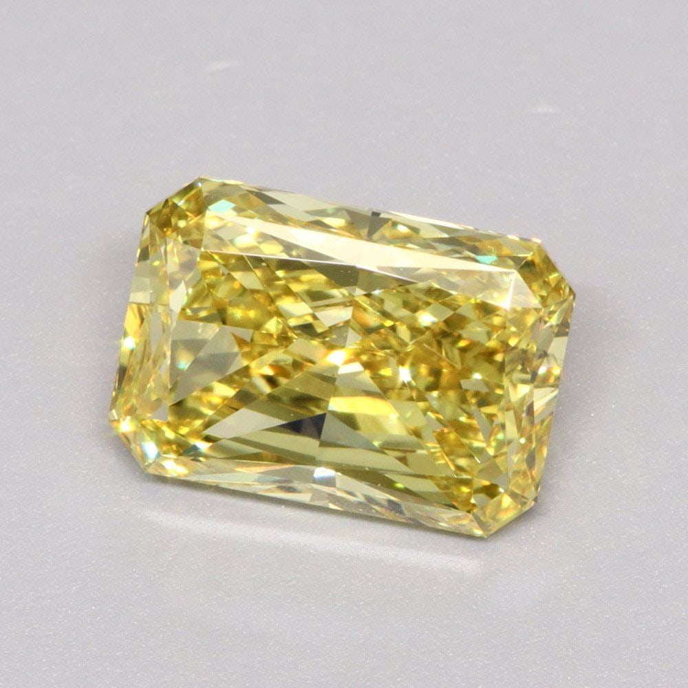 Loose Diamond - RADIANT 3.0ct Fancy Intense Yellow VS2: Loose Diamond - RADIANT 3.0ct Fancy Intense Yellow VS2 Source: This is a real non-mined Diamond that has been grown in a lab Shape: RADIANT Carats: 3.0 Color: Fancy Intense Yellow Certification: IGI V