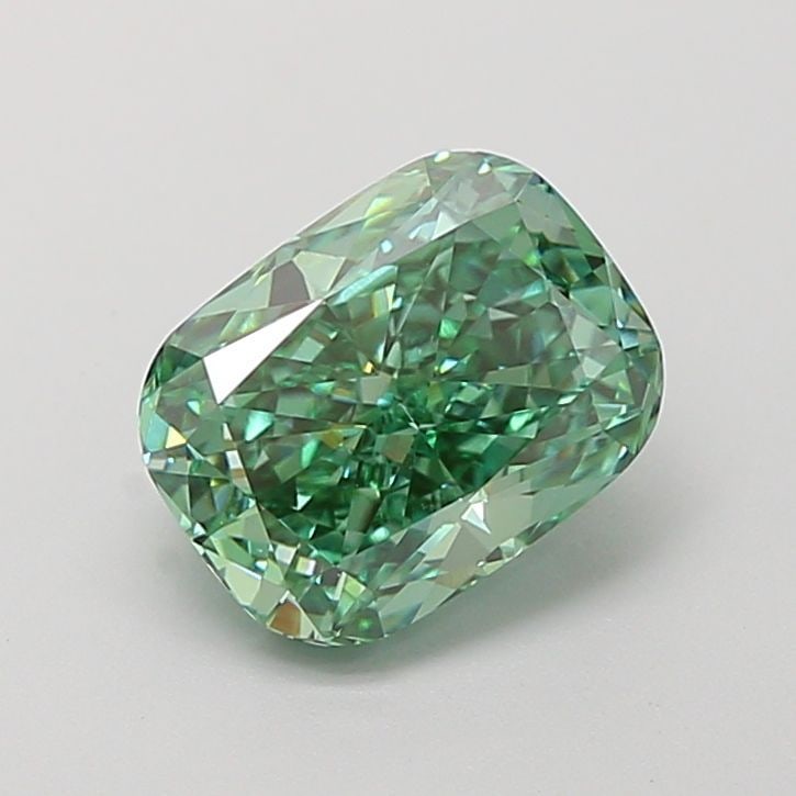 Loose Diamond - CUSHION MODIFIED 1.81ct Fancy Vivid Green VS1: Loose Diamond - CUSHION MODIFIED 1.81ct Fancy Vivid Green VS1 Source: This is a real non-mined Diamond that has been grown in a lab Shape: CUSHION MODIFIED Carats: 1.81 Color: Fancy Vivid Green Certif