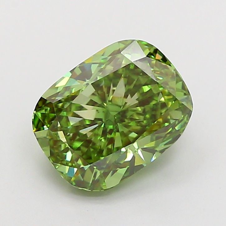 Loose Diamond - CUSHION MODIFIED 3.01ct Fancy Vivid Green VVS2: Loose Diamond - CUSHION MODIFIED 3.01ct Fancy Vivid Green VVS2 Source: This is a real non-mined Diamond that has been grown in a lab Shape: CUSHION MODIFIED Carats: 3.01 Color: Fancy Vivid Green Certi